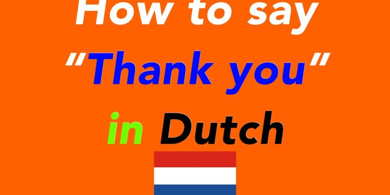 How to Say Thank You in Dutch Language