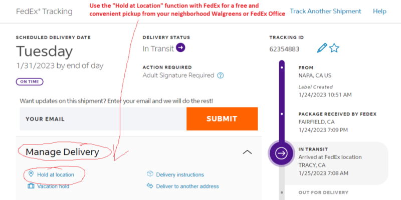 FedEx Change Delivery Address