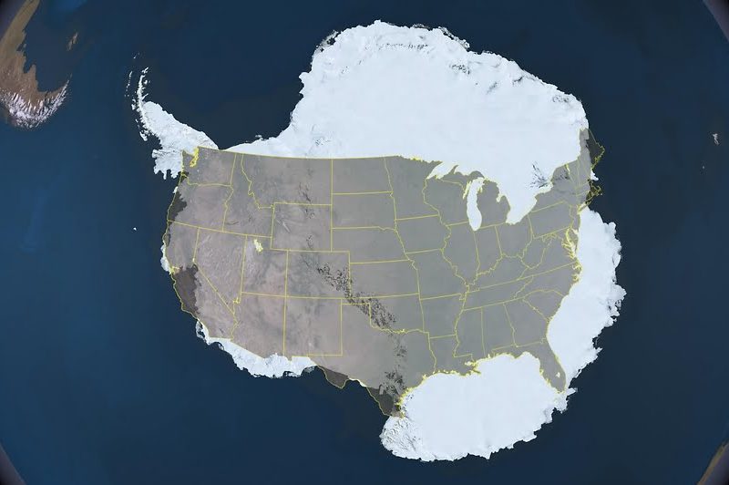 Size of Antarctica Compared to the Rest of the World