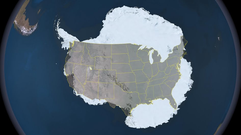 Size of Antarctica Compared to the Rest of the World