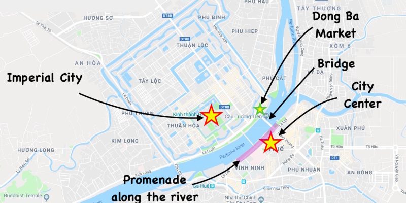 Hue Vietnam Map