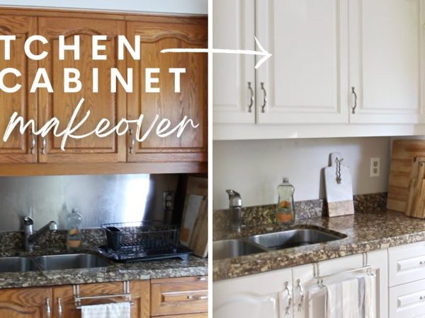 Kitchen cupboard paint before and after