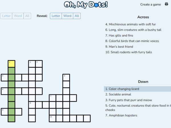 AI Learning Model Crossword